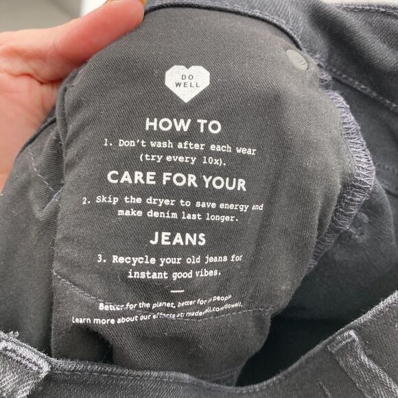 Madewell Kick Out Jeans Women's 27 Black Stretch Denim‎ Mid Rise Bootcut Boho - Picture 5 of 14